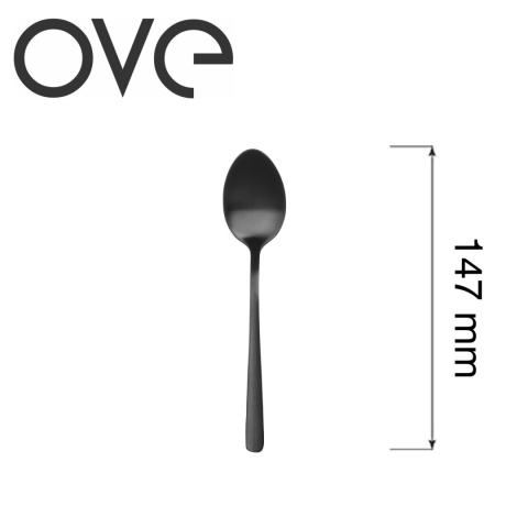 czarna łyżeczka do herbaty fjord black matowa pvd