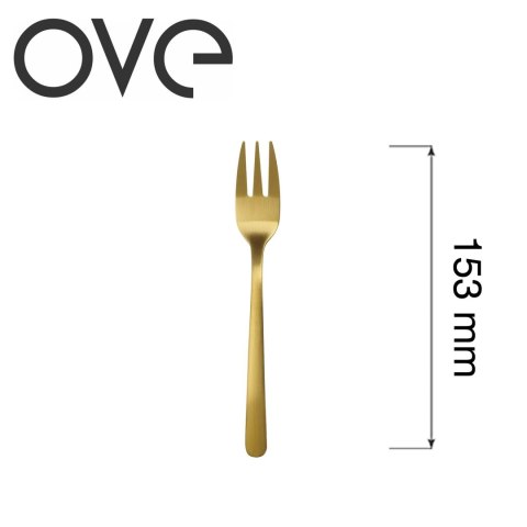 złoty widelczyk do ciasta bez niklu ove fjord gold