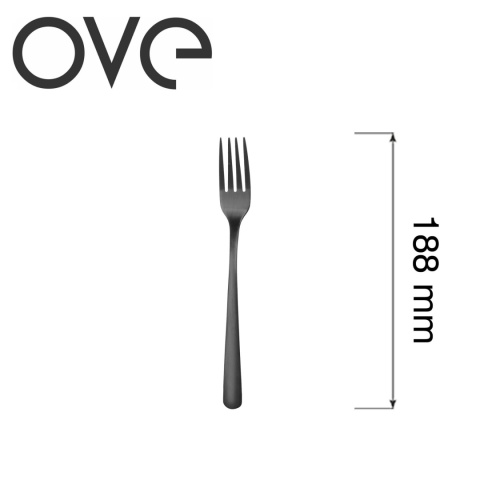 czarny widelec do deserów fjord black matowe pvd