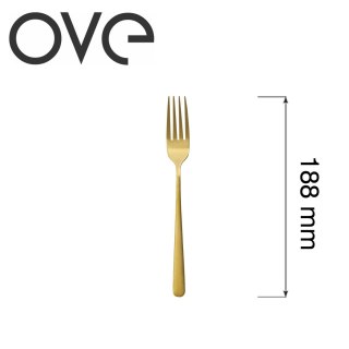 Widelec deserowy Fjord Gold 188 mm stal 18/0 bez niklu złoty matowy PVD OVE 700396