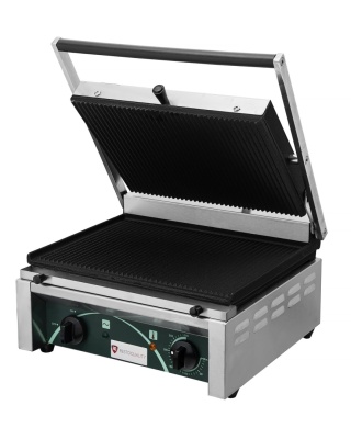 Grill elektryczny kontaktowy panini 380x280 mm 2 płyty ryflowane Resto Quality RN101-A