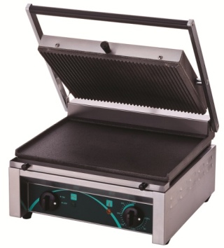 Grill elektryczny kontaktowy panini 380x280 mm dół gładka góra ryflowana Resto Quality RN101-B