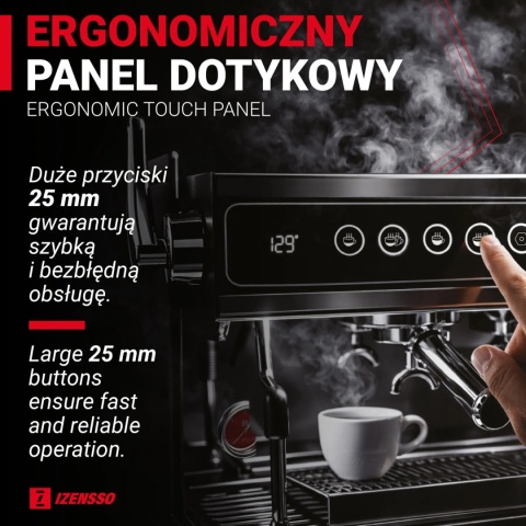 Izensso ARMOR Black ekspres do kawiarni 1-grupowy