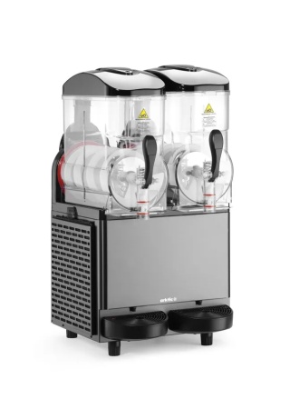Granitor 24L 2 zbiorniki czarny maszyna do granity i slush stal nierdzewna AISI 201 -10°C do -2°C Arktic 274361 - 415x507x810 mm