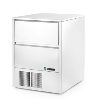 Kostkarka do lodu 60 kg/24 h srebrna zbiornik 30 kg kostka kwadratowa Arktic 271438 – 605×715×835 mm