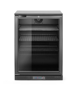 Lodówka barowa 105L netto 0°C do 10°C na napoje czarna obudowa czarne wnętrze 3 półki LED Arktic 236864 - 600x530x870 mm