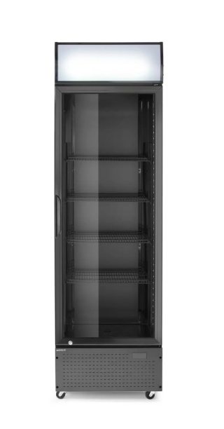 Lodówka barowa 254L netto 0°C do 10°C czarna wysoka panel reklamowy LED Arktic 236932 - 578x605x1980 mm