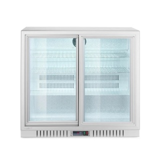 Lodówka barowa podblatowa 150L netto 0°C do 10°C drzwi przesuwne LED srebrna Arktic 236918 - 900x520x840 mm
