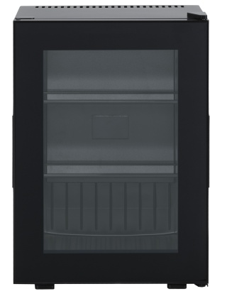 Lodówka minibar hotelowa 40L przeszklone drzwi cicha 22dB Peltier Resto Quality MB 34 BGD 400x420x570mm