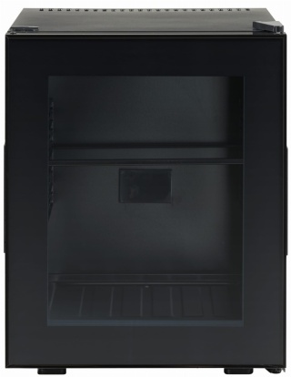 Lodówka minibar hotelowy 35L przeszklone drzwi cicha 22dB Peltier Resto Quality MB32 BGD 385x450x485mm