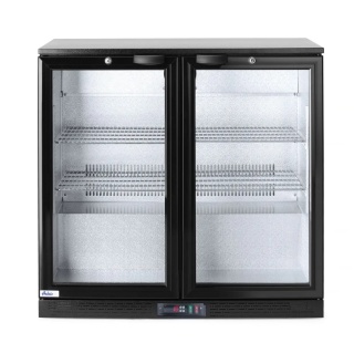 Lodówka barowa 158L netto 0°C do 10°C 2 drzwi skrzydłowe 4 półki LED czarna Arktic 235829 - 900x530x870 mm