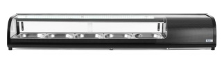 Witryna do sushi chłodnicza 5xGN 1/2 0°C do 12°C nadstawka czarna LED Arktic 274040 - 1800x420x265 mm