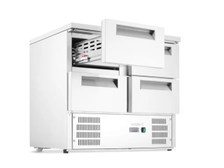 Stół chłodniczy 247L netto 112L 4 szuflady GN 1/1 stal nierdzewna 2°C do +8°C Arktic 236154 - 900x700x855 mm