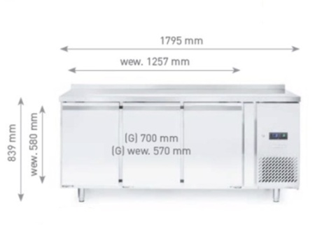Wymiary stołu chłodniczego Profi Line 700 232057