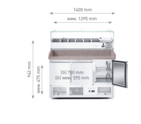 Wymiary stołu chłodniczego Arktic 232033