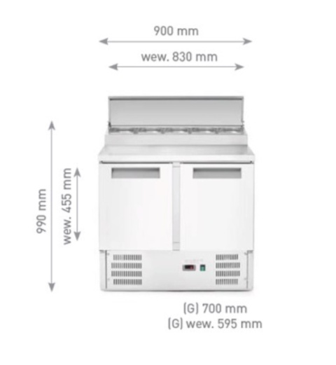 Wymiary stołu chłodniczego Arktic 236222