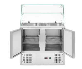 Stół chłodniczy sałatkowy 247L netto 146L nadstawka szklana stal nierdzewna 2°C do +8°C Arktic 236185 - 900x695x1270 mm