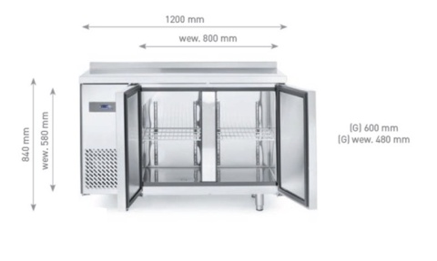 kompaktowy stół mroźniczy 1200 mm Arktic Kitchen Line gastronomiczny