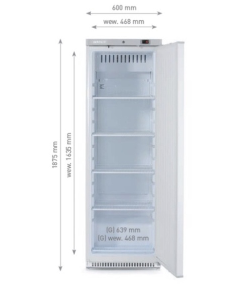 Szafa chłodnicza 400L netto 260L Budget Line stal malowana biała 0°C do +8°C Arktic 236024 - 600x639x1875 mm
