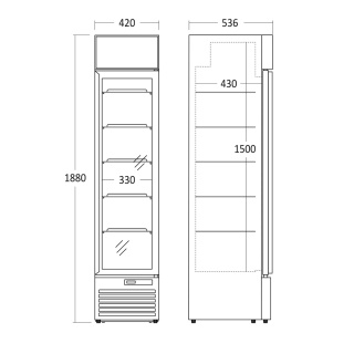 Szafa chłodnicza przeszklona 209 l do napojów i nabiału Resto Quality DCC159BD