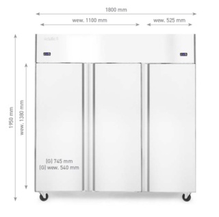 Szafa chłodniczo-mroźnicza 890L + 420L Profi Line GN 1/1 3-drzwiowa 1150W Arktic 233153 - 1800x740x1950 mm