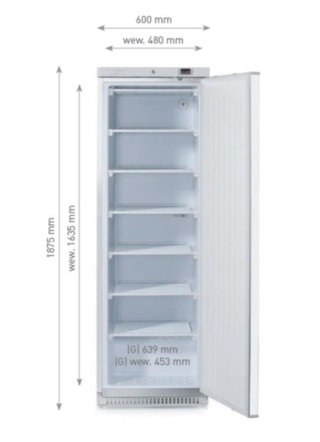 Szafa mroźnicza 400L netto 260L Budget Line biała -23°C do -18°C Arktic 236086 - 600x639x1875 mm