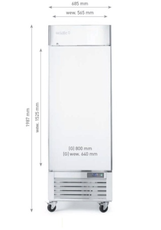 Szafa mroźnicza 580L Kitchen Line GN 2/1 zamrażarka 1-drzwiowa Arktic 232514 stal nierdzewna – 685x800x2100 mm