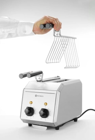 Toster kanapkowy z klamrami na tosty 2 strefy 1200W HENDI 261163