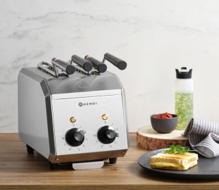 Toster kanapkowy z klamrami na tosty 2 strefy 1200W HENDI 261163