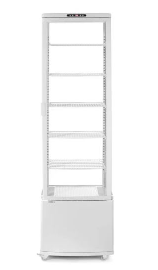 Witryna chłodnicza 270L 0°C do 6°C ekspozycyjna mobilna biała 5 półek LED Arktic 233696 - 556x526x1913 mm