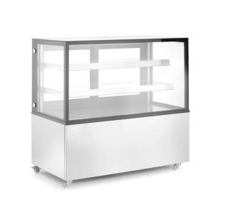 Witryna chłodnicza 410L 0°C do 6°C 2 półki stal nierdzewna LED mobilna Arktic 233450 - 1224x677x1230 mm