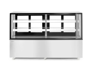 Witryna chłodnicza 610L 0°C do 6°C 2 półki czarna LED mobilna Arktic 233467 - 1824x677x1230 mm