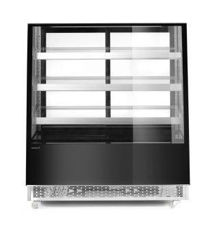 Witryna chłodnicza 650L 0°C do 6°C półki nachylone czarna LED mobilna czarna Arktic 233320 - 1200x833x1460 mm