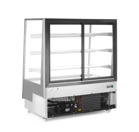 witryna cukiernicza 650L czarna 233320 LED - tył
