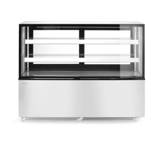 Witryna chłodnicza 510L 0°C do 6°C 2 półki stal nierdzewna LED mobilna Arktic 233375 - 1524x677x1230 mm