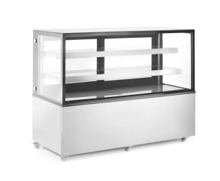 Witryna chłodnicza 510L 0°C do 6°C 2 półki stal nierdzewna LED mobilna Arktic 233375 - 1524x677x1230 mm