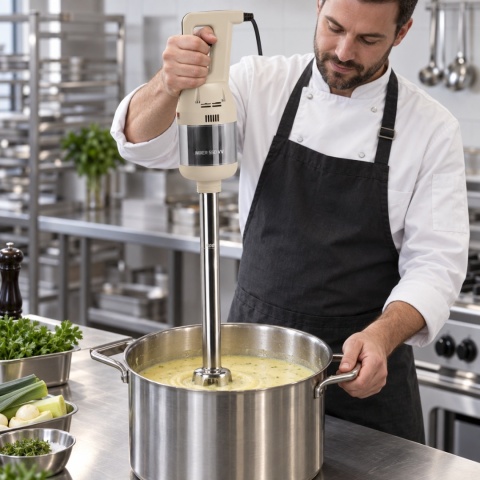 Blender ręczny Resto Quality Premium FM550VV500 z ramieniem 530 mm podczas pracy