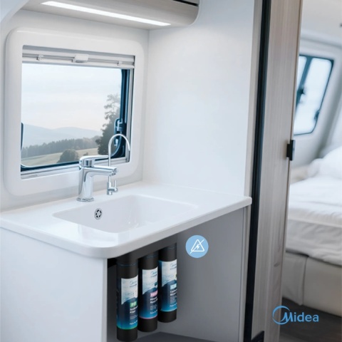 Filtr do wody Midea EasyPure Soft z pojedynczym srebrnym kranikiem