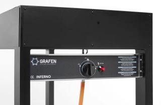 Grill gazowy Tampa 10 kW na propan ruszt 1100×500 mm czarny HENDI 700044 – 1260×580×900 mm