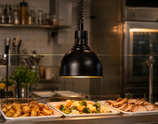 Lampa do podgrzewania potraw czarna kopuła 250W Ø250×207 mm HENDI 273616