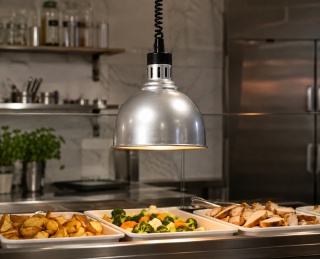 Lampa do podgrzewania potraw srebrna kopuła 250W Ø250×207 mm HENDI 273609