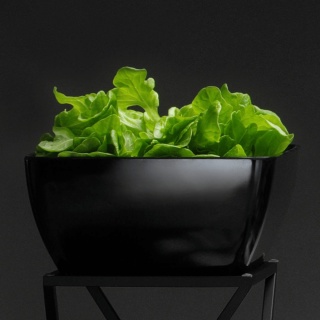 Miska kwadratowa Metro 1,9L z melaminy szara - grafitowa Fine Dine – 190x190x90 mm - 562703