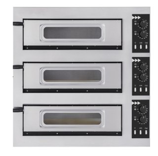 Piec do pizzy 3-komorowy Prismafood Basic 3/50 Glass and Light 3×Ø450 mm 400V 12000W 1F010176