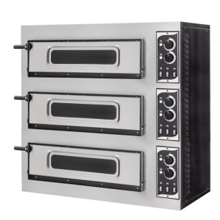 Piec do pizzy 3-komorowy Prismafood Basic 3/50 Glass and Light 3×Ø450 mm 400V 12000W 1F010176