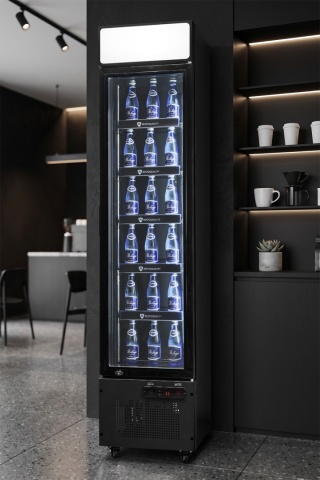 Szafa chłodnicza przeszklona RQ216-BLACK 164L czarna Resto Quality 420x490x1880 mm