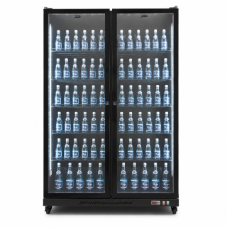 Szafa chłodnicza 1060L Resto Quality czarna 2 drzwi skrzydłowe przeszklona z chłodzeniem dynamicznym 1274x670x2035 mm - RQ1060FC