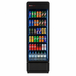 Szafa chłodnicza 377L witryna przeszklona do napojów 0–10°C czarna Resto Quality RQ380-BLACK – 595×600×1870 mm