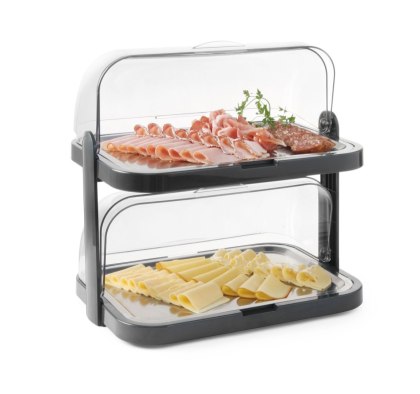 Witrynka chłodząca Roll-top podwójna z 4 wkładami chłodzącymi – 440x320x440 mm Hendi 871881