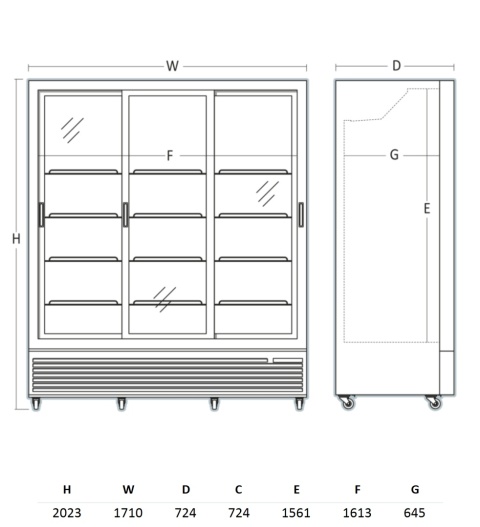 Szafa ekspozycyjna Resto Quality 1131 l czarna
