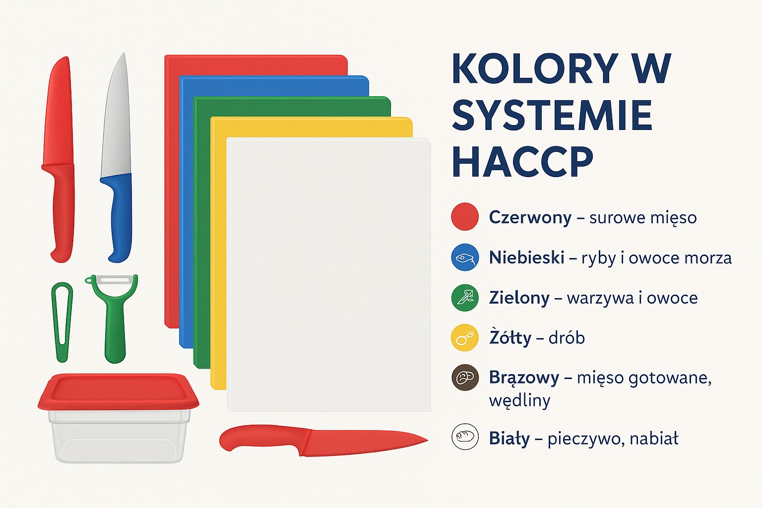 Kolory w systemie HACCP w gastronomii – jak je rozumieć i wdrażać w praktyce